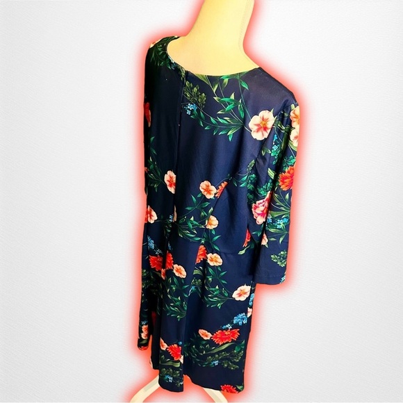 NWOT Eliza J ‘Mandy’ Navy Blue 3/4 Sleeve Fit & Flare Style Dress Plus Size 18W - Picture 12 of 16